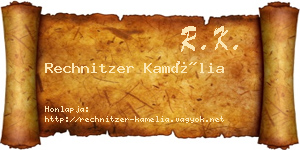 Rechnitzer Kamélia névjegykártya